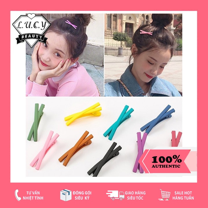 Kẹp Tóc Mái Chữ X - Kẹp tóc nơ bấm mã KTX12
