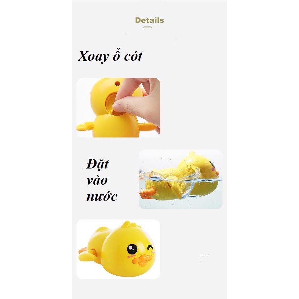 Đồ Chơi Vịt Con Bơi Lội Thả Bồn Tắm Cho Bé Yêu - Đồ Chơi Nhà Tắm Vặn Cót Cho Bé