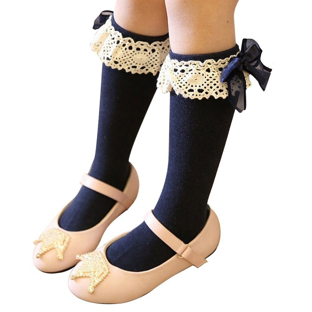 Vớ cổ cao đến gối kiểu dáng xinh xắn dễ thương dành cho bé gái