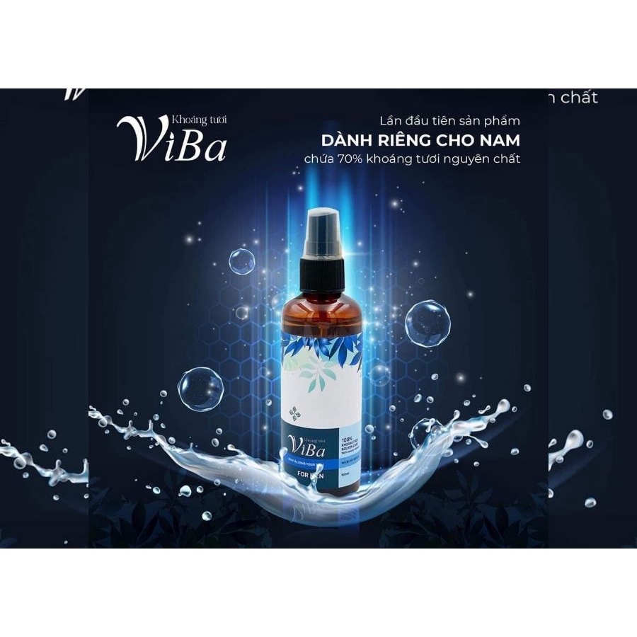 Xịt khoáng nam Viba cấp ẩm, kiềm dầu, cân bằng PH 100ml