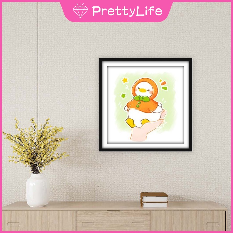 Bộ Tranh Đính Đá 5D Họa Tiết Chú Vịt Hoạt Hình Độc Đáo Kích Thước 40X50CM DIY Dùng Trang Trí