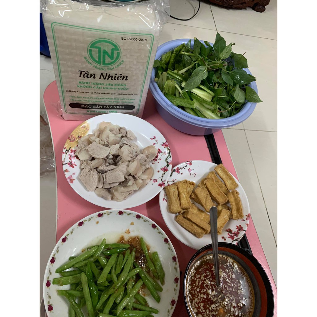 1kg Bánh tráng vuông Tân Nhiên cuốn rau sống siêu ngon