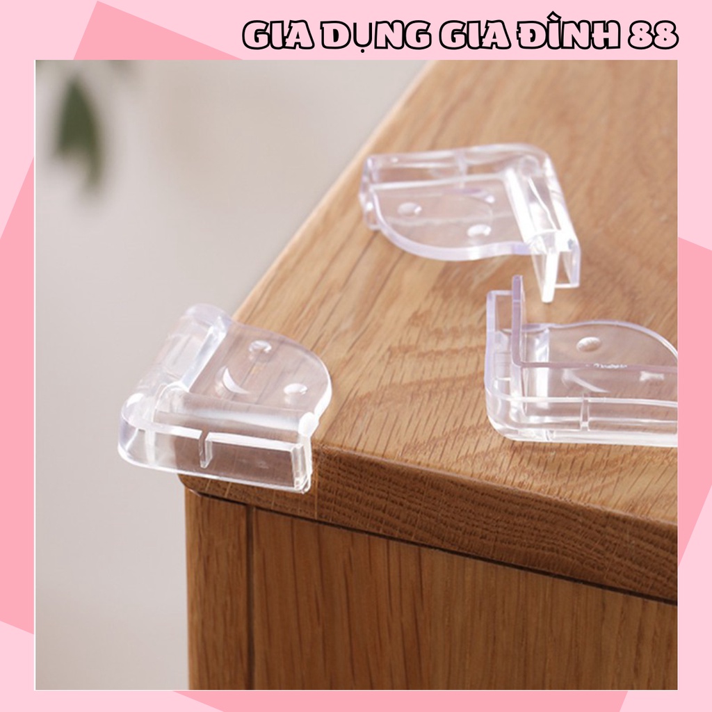 Bộ 4 Miếng Dụng Cụ Silicone Chặn Và Bịt Góc Bàn Tủ Cửa Bảo Vệ Bé 88258 Giao Hàng Nhanh