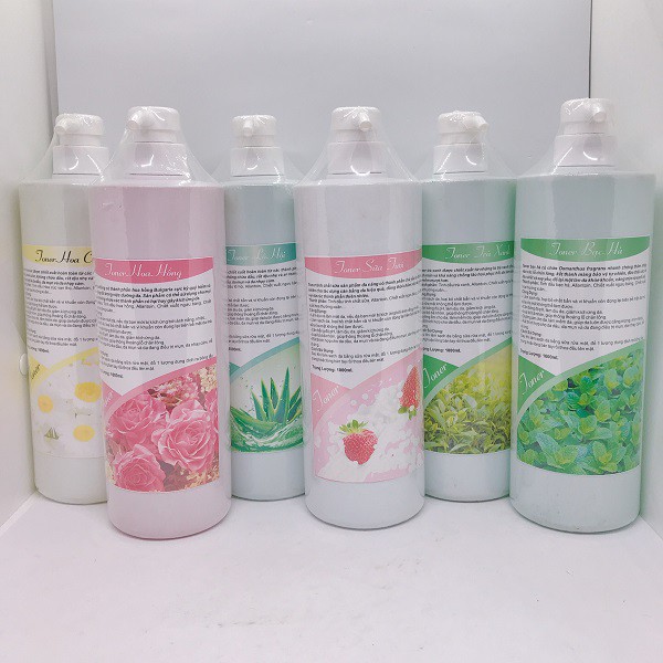 NƯỚC HOA HỒNG CHAI LỚN CHIẾT XUẤT HOA CÚC, HOA HỒNG, LÔ HỘI, SỮA, TRÀ XANH, BẠC HÀ 1000ML