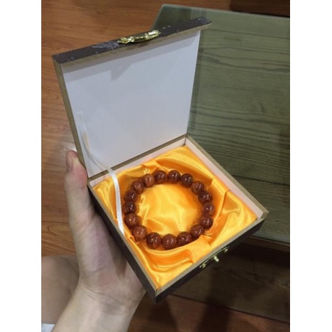 Sll ib- hộp gấm gỗ lót lụa đựng vòng tay, trang sức, đá quý