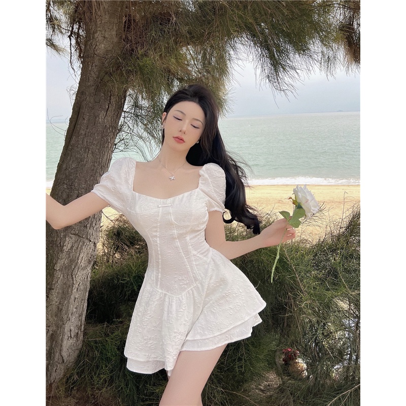 Jane Váy ngắn màu trắng hoa nhí thiết kế lãng mạn kiểu Pháp ( tặng kèm quần bảo hộ trắng ) ẢNH THẬT CUỐI