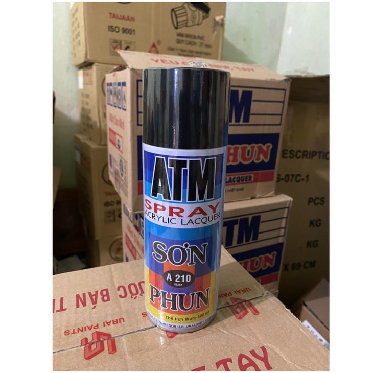 Sơn xịt ATM đủ màu,trắng A200,Bóng A10,Đen nhám A212,sơn xịt xe máy,xe đạp,dụng cụ,gỗ,...