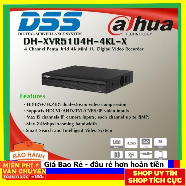 Đầu ghi hình DAHUA XVR5104H-4KL-X 4 KÊNH XVR5108H-4KL-X 4.0MP