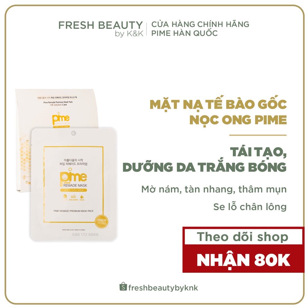 Mặt nạ tế bào gốc nọc ong cấp ẩm, dưỡng trắng, mờ thâm, tái tạo phục hồi da dùng được cho da mụn, nám, lão hóa Pime 1M