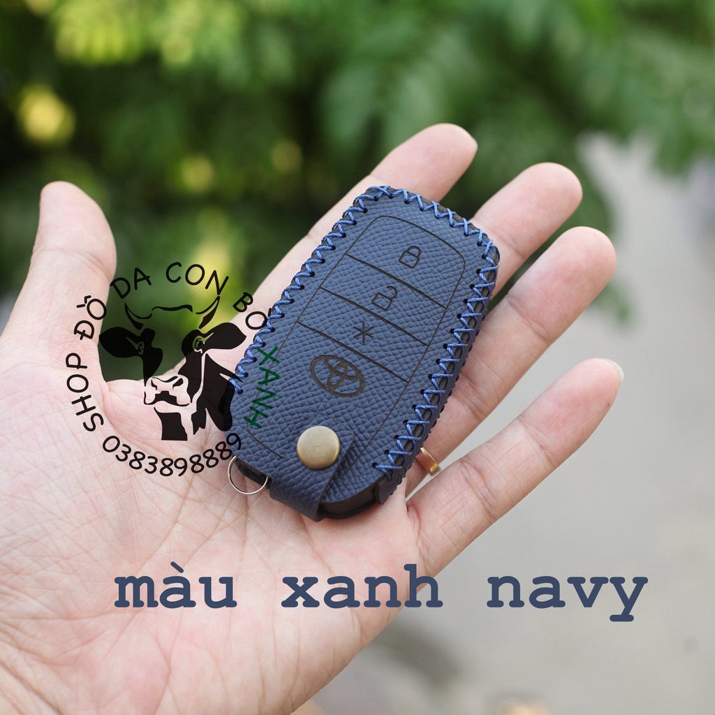 Bao da chìa khoá toyota Camry, Fortuner, Land Cruiser, Hilux handmade da thật 009