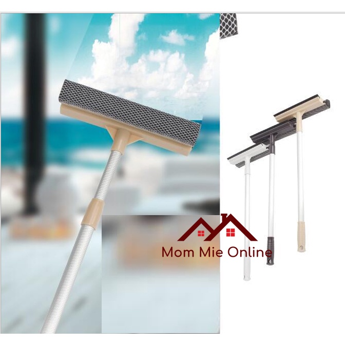 Cây lau kính cán dài 84cm, hai kiểu đầu lau, cán nhôm bền nhẹ, linh hoạt, đa năng - D001