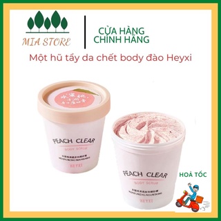Hũ tẩy da chết body đào Heyxi Peach Clear Body Scrub 200G Senabeauty