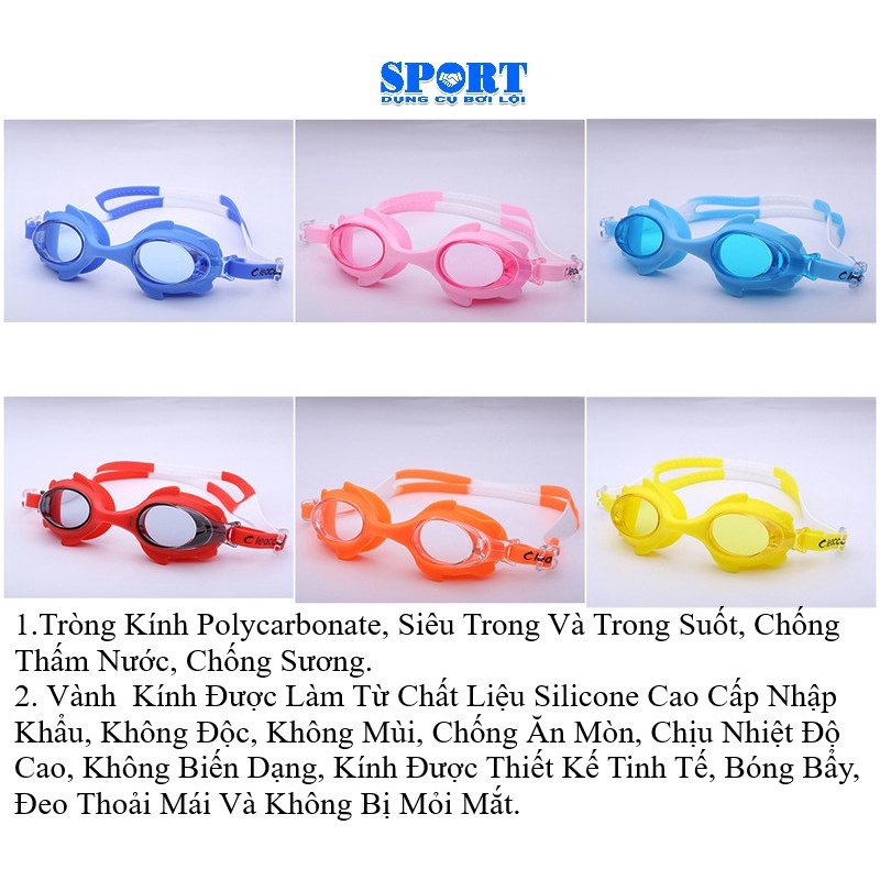 Kính Bơi Trẻ e Cao Cấp Cleacco, Chống Sương Mù , Chống Thấm Nước, Silicone Cao Cấp Không Đọc Hại Shop -Dungcuboiloi