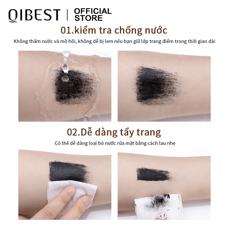 Set Mascara+ Dụng Cụ Uốn Mi QIBEST Trang Điểm Làm Đẹp Mắt Lâu Dài 45g | BigBuy360 - bigbuy360.vn