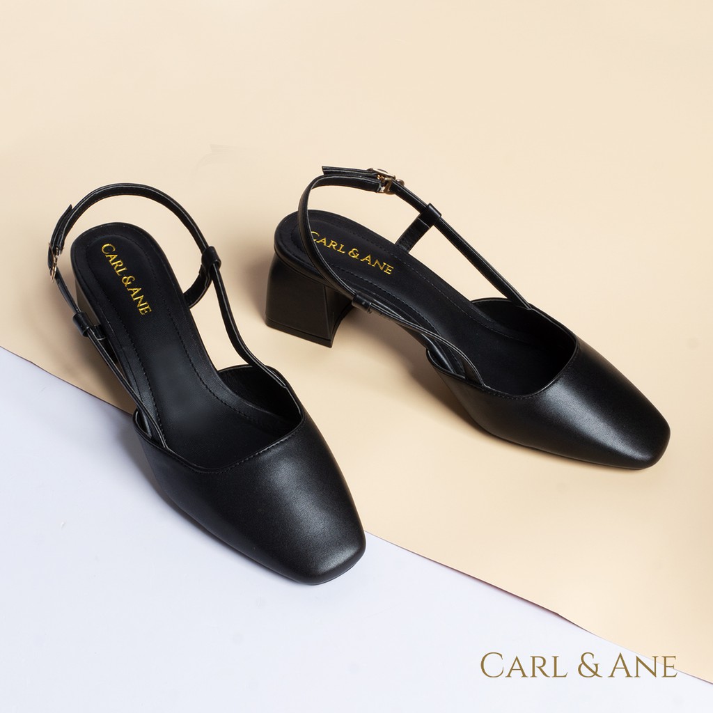 Carl & Ane - Giày cao gót bít mũi gót vuông cao 5cm màu đen _ CL003