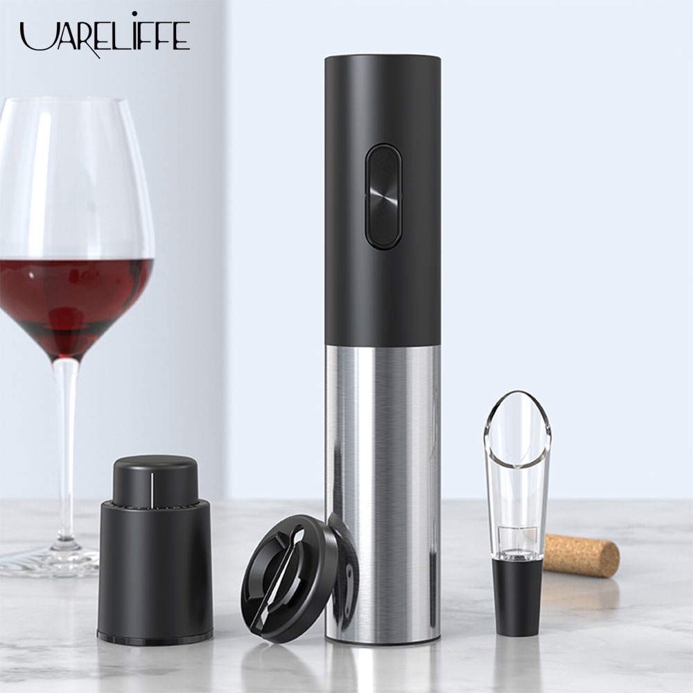 Uareliffe 4 In 1 Wine Opener With Wine Stopper Pourer Household Wine Bottle Corkscrew