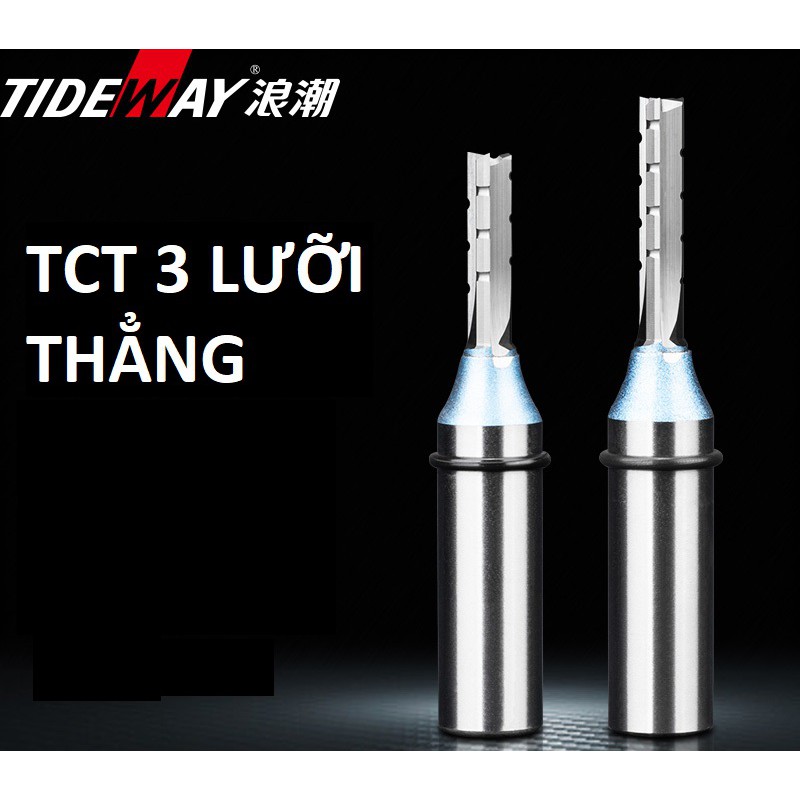 TIDEWAY- Mũi dao CNC 6x20,22 và 8x40 cắt phá 3 lưỡi (cánh) thẳng TCT