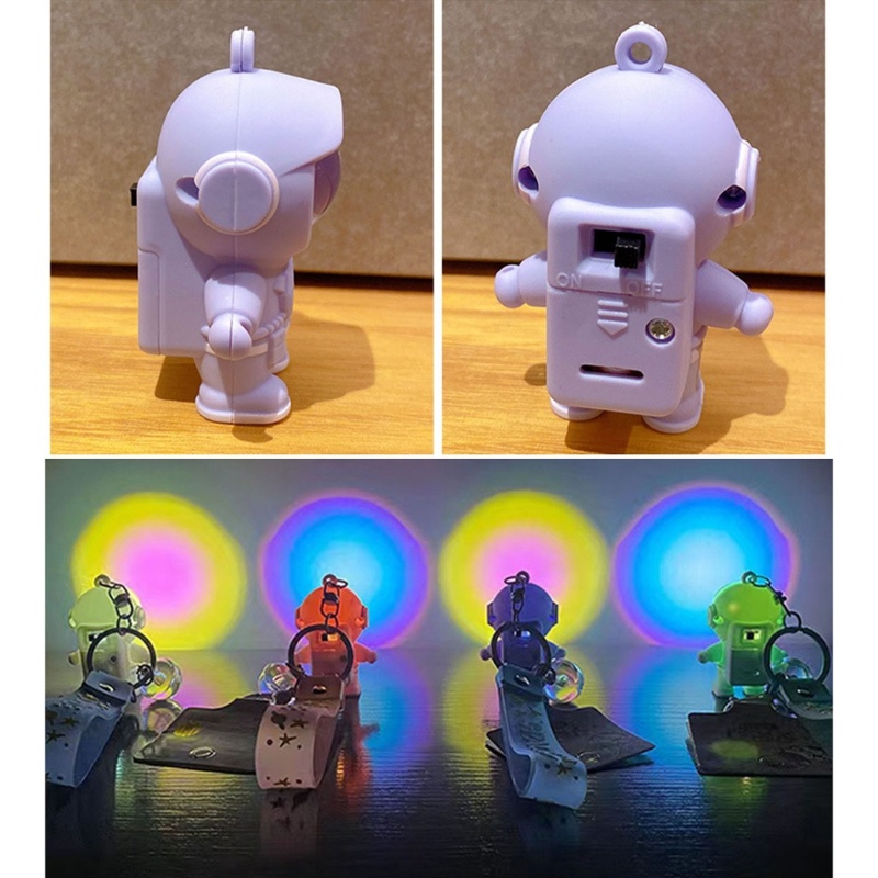 Móc Khóa Gắn Đèn Chiếu Hình Hoàng Hôn / Tàu Vũ Trụ Độc Đáo