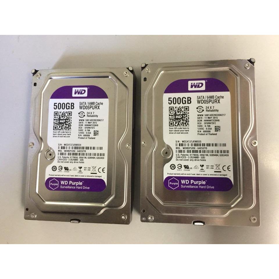 Ổ cứng HDD 500GB Western Purple  cho camera bảo hành 24 tháng