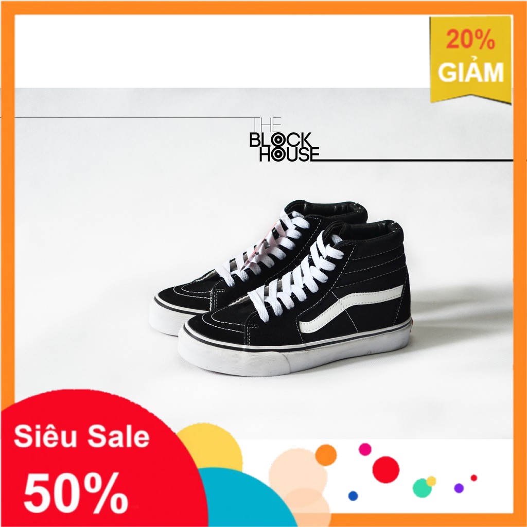 FALE xa kho [XẢ KHO] GIÀY VANS SK8 BLACK WHITE ! :