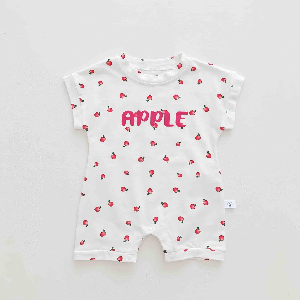 Bộ Áo Liền Quần In Họa Tiết Trái Cây Apple Dành Cho Bé Trai Gái 0-24 Tháng Tuổi