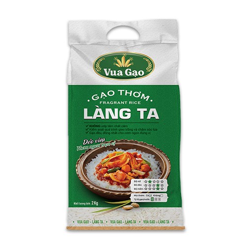 [MUA 3 TẶNG 25K] Gạo Thơm Làng Ta - Chính Hãng Vua Gạo - Túi 5kg (Cam kết date mới)