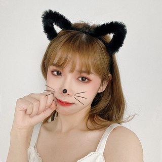 Băng đô tai mèo nhung nhiều màu đen trắng dễ thương phong cách Hàn Quốc thời trang thu đông cho nữ FOLLOW TẶNG 3KHÀN