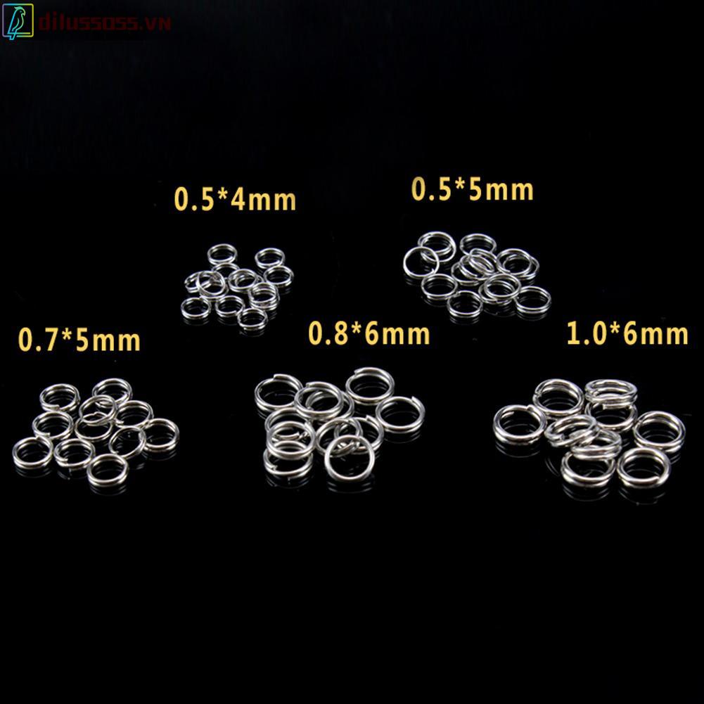 250 Khoen móc câu cá bằng thép không gỉ 5 kích cỡ