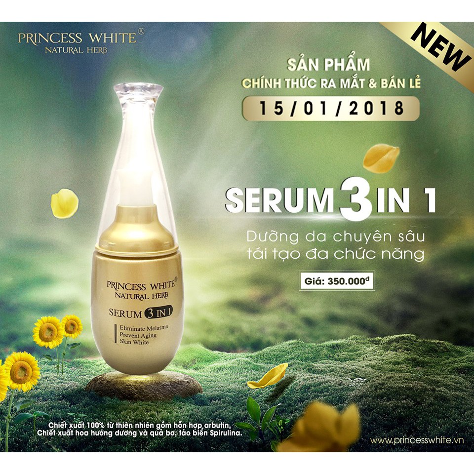 BỘ SẢN PHẨM CHĂM SÓC DA SERUM 3IN1+KEM DƯỠNG TRẮNG NICE DAY TẶNG NGAY TẨY TẾ BÀO CHẾT DA MẶT