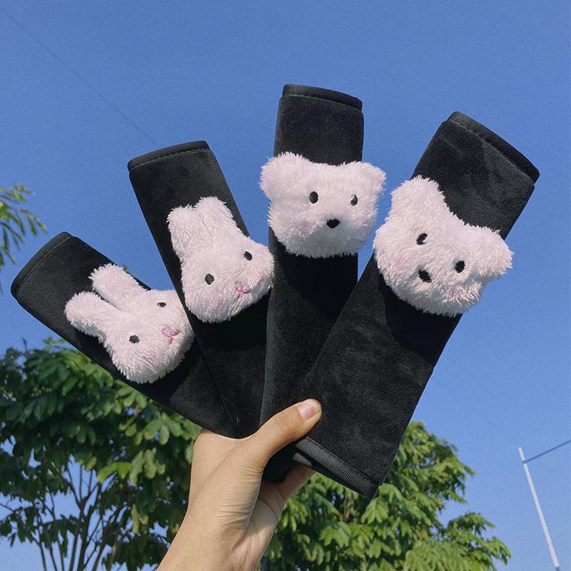 Vỏ Bọc Dây Đai An Toàn Xe Hơi Mềm Mại Họa Tiết Hoạt Hình Sáng Tạo