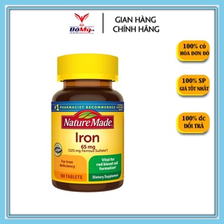 Viên uống bổ sung sắt Nature Made Iron 65 mg 180 viên của Mỹnew