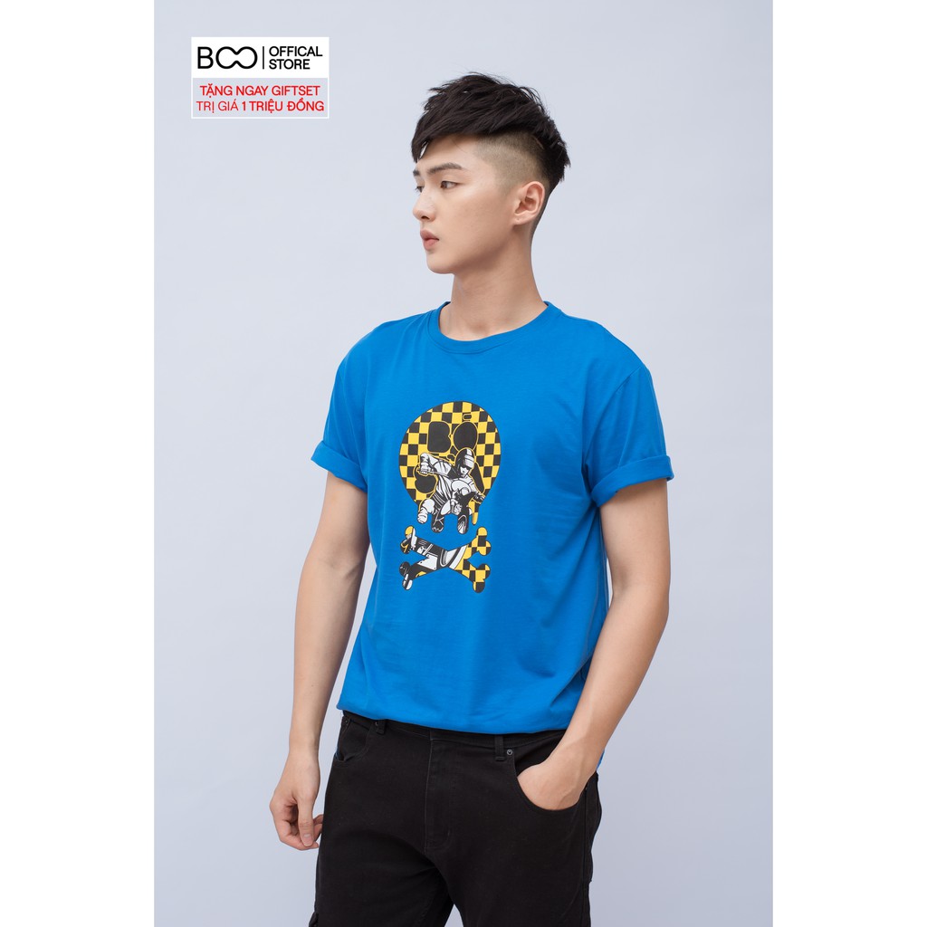 [Mã FASHIONMALLT4 giảm tới 30K đơn 150K] Áo thun nam BOO cổ tròn tay ngắn Sda Motocross Skull