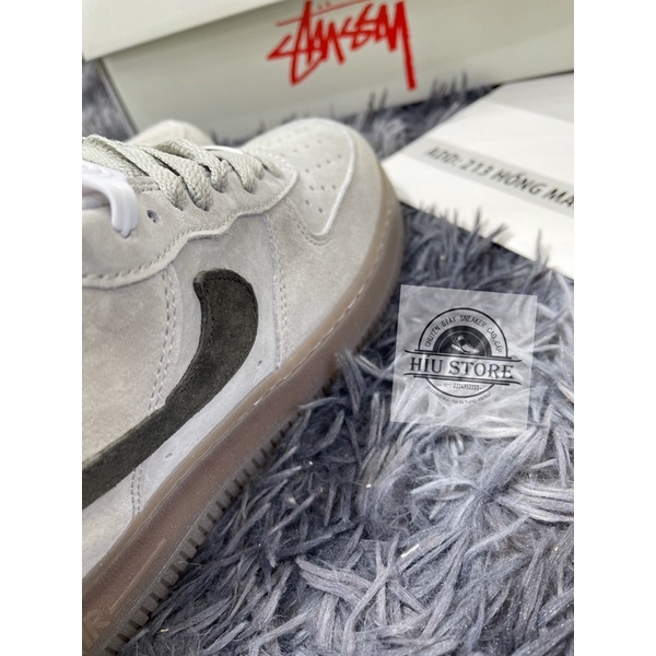 (Híu)Giầy Thể Thao Air Force 1 RC Nâu Xám Da Lộn|Đế Khâu Lót Bông