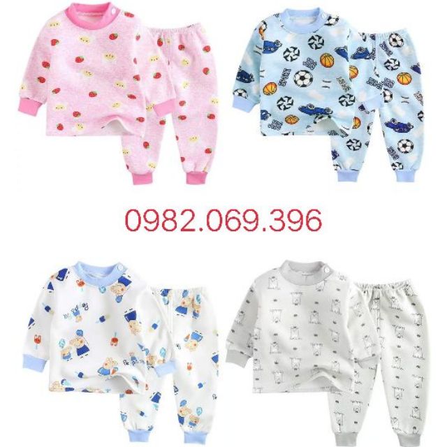 Bộ nỉ lông quảng châu cho bé trai và bé gái có túi zip