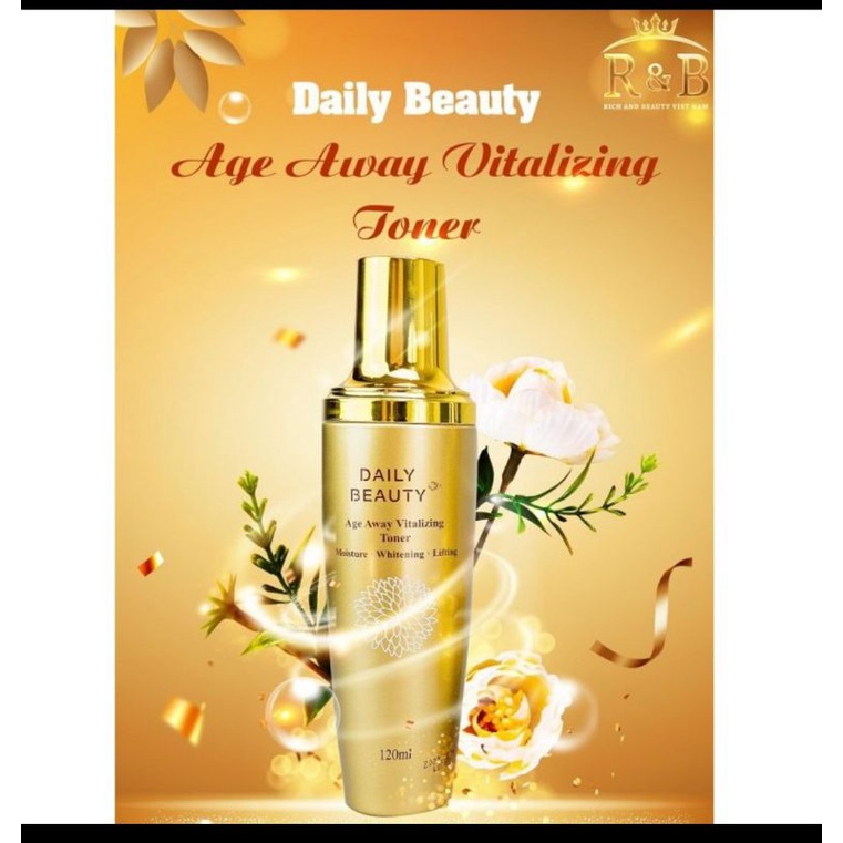 Nước hoa hồng Daily Beauty Age Away Vitalizing Toner  120ml cân bằng độ pH, chống nhăn, sáng da