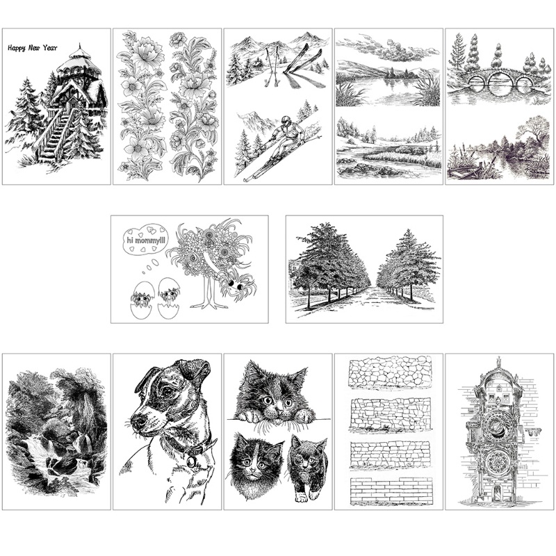 Tem Đóng Dấu Trong Suốt Bằng Silicon Dùng Trang Trí Scrapbook