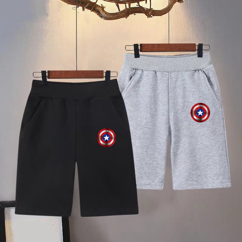 Quần short vải Cotton in hoạt hình Captain America thời trang mùa hè 2020 cho bé trai