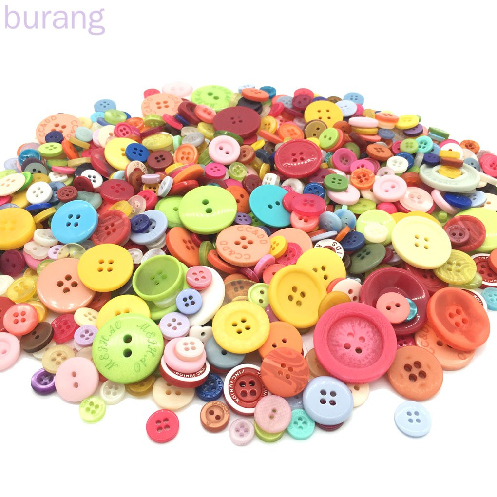 660pcs Mixed Color Buttons Resin Kindergarten Handmade Button Set Children DIY Crafts Accessories