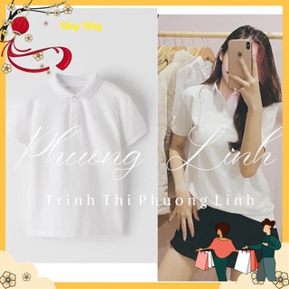 ANU157 - ÁO POLO NỮ TRẮNG CỘC TAY ZR KÈM TÚI