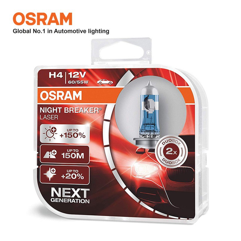 Bóng đèn halogen tăng sáng 150% OSRAM NIGHT BREAKER LASER H4 12v 60/55w