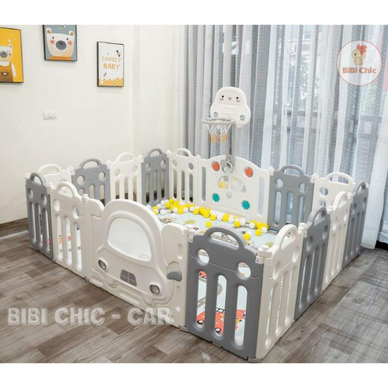 Quây Cũi Ô tô gấp gọn kèm cây bóng rổ cho bé nhựa cao cấp loại 1 cực xinh xắn