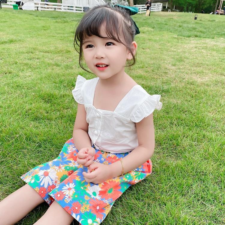 Set Áo Cánh Tiên Và Quần Short Phong Cách Hàn Quốc Xinh Xắn Dành Cho Bé Gái