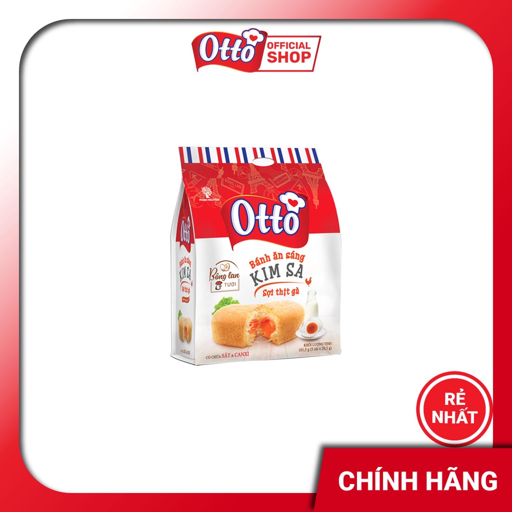 CHÍNH HÃNG Bánh ăn sáng sợi thịt gà kim sa - Otto 101.5g