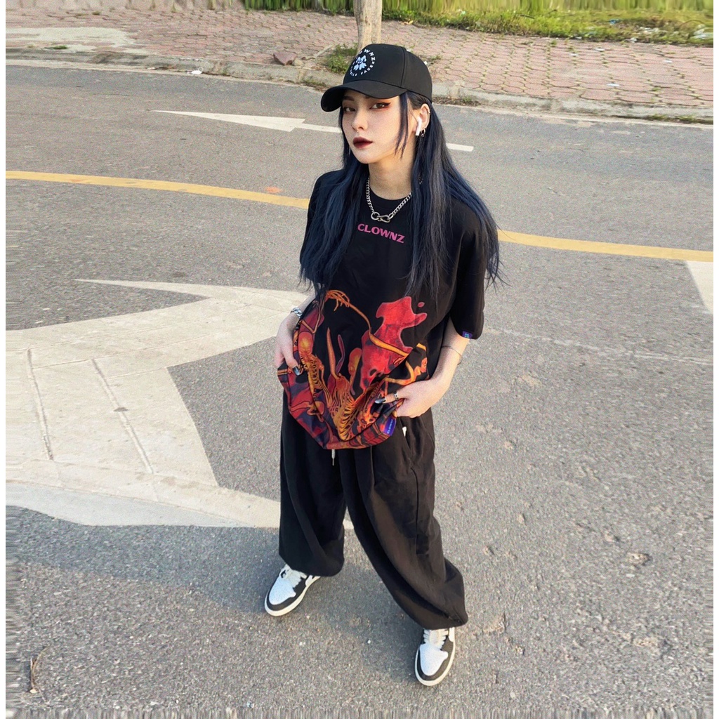 Áo thun tay lỡ local brand Clownz Rock Party phông cổ tròn form rộng cotton unisex nam nữ