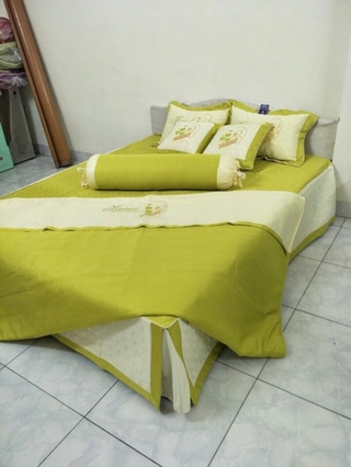 SET SATIN TRẦN BÔNG 7 MÓN