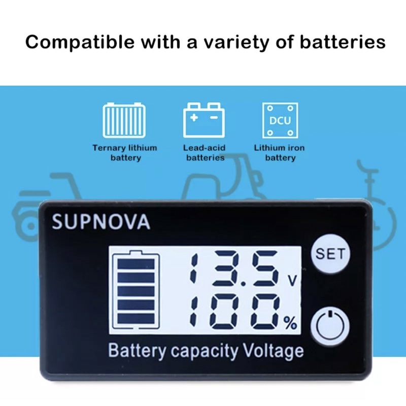 Đồng hồ đo pin Lithium Lifepo4 DC 8V-100V chuyên dụng cho xe Hơi, Máy Điện