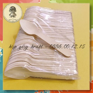 Muỗng Gỗ Dùng 1 Lần 10,5cm (túi 100 cái)