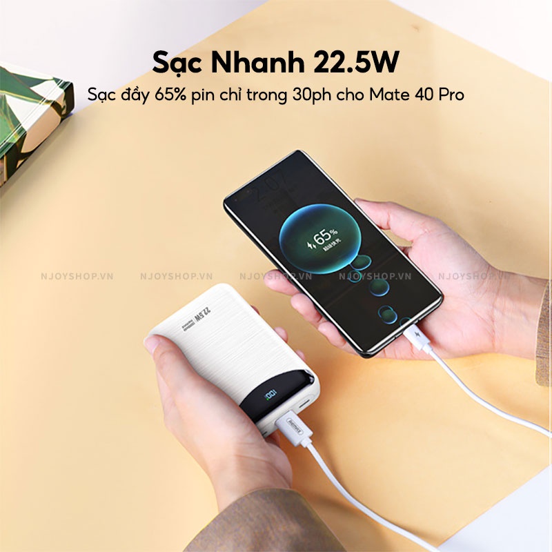 Sạc Dự Phòng Nhỏ Gọn Remax 20000mah Sạc Nhanh Lõi Polymer Cho Điện Thoại IP Samsung Huawei Xiaomi Njoyshop