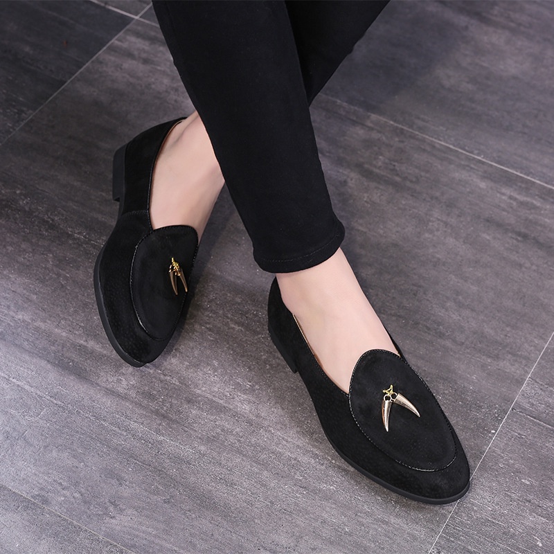 Giày Lười Da Lộn Phối Tua Rua Thời Trang Công Sở Cho Nam Size 37-44