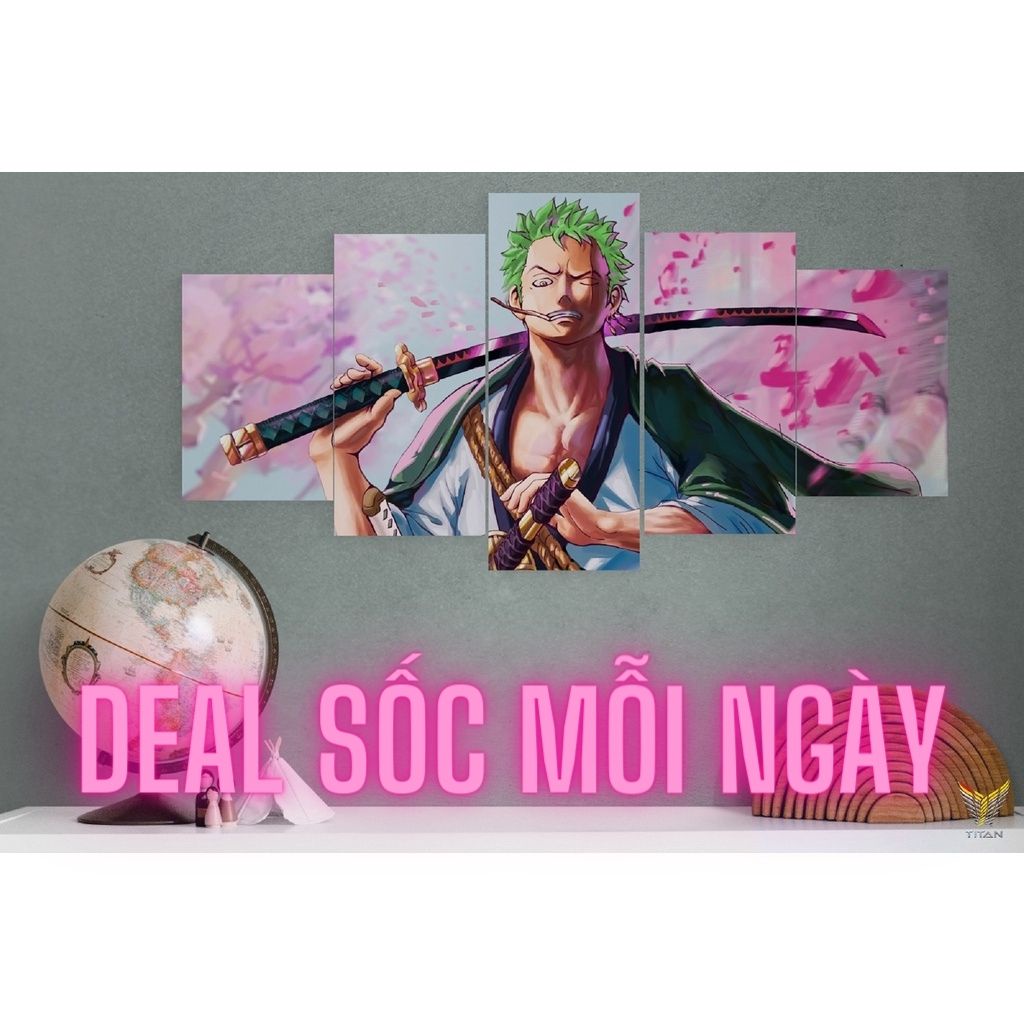 Bộ 5 tranh dán tường ghép chủ đề Naruto, One Piece chất liệu Decal, tranh decor có sẵn băng keo 2 mặt trang trí nhà cửa | BigBuy360 - bigbuy360.vn
